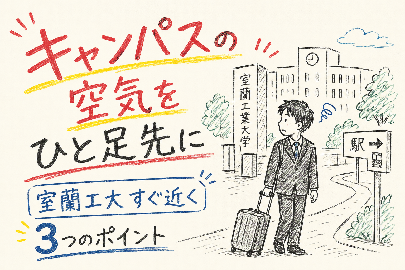 キャンパスの空気をひと足先に 室蘭工大すぐ近く 3 つのポイント