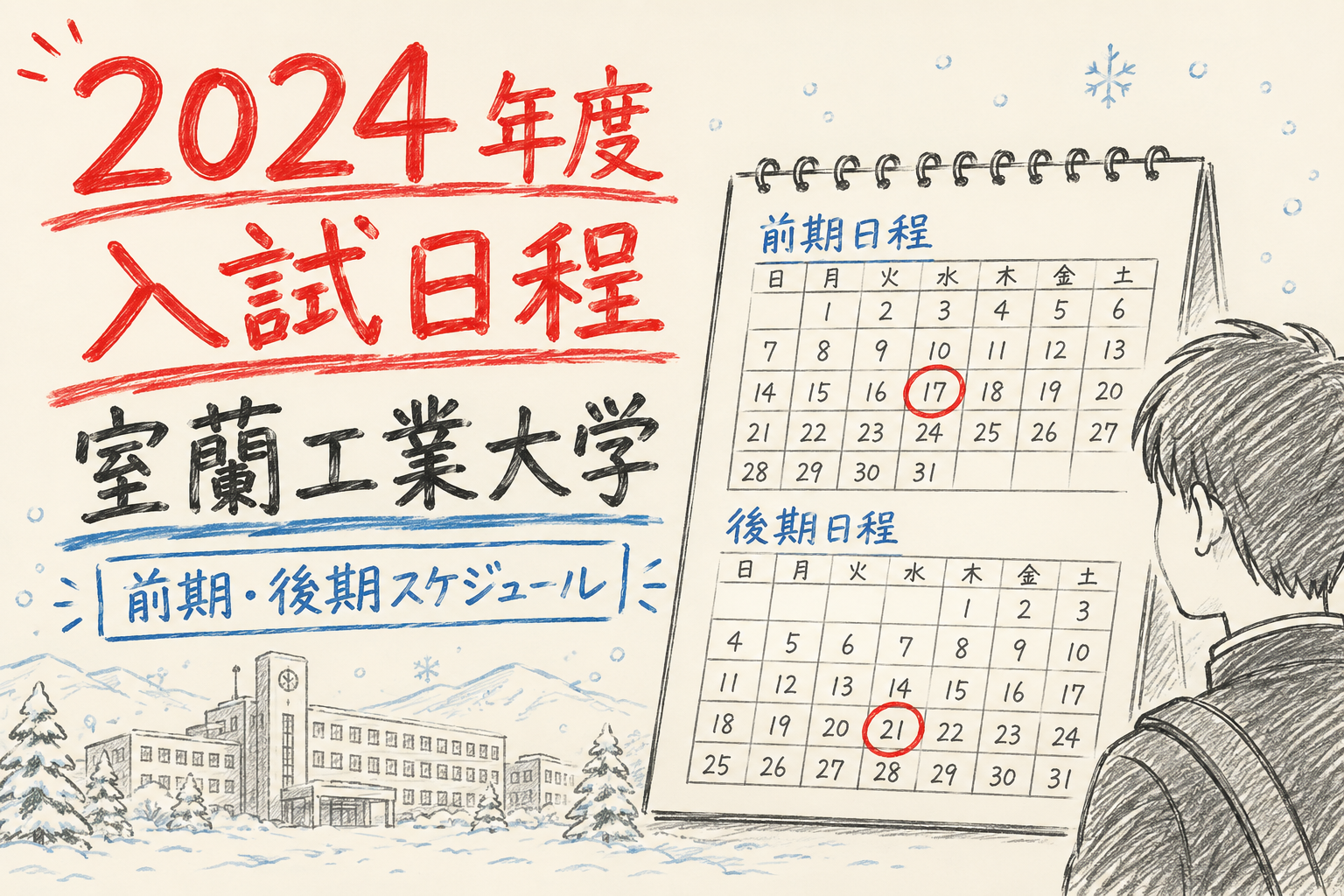 2024 年度入試日程 室蘭工業大学