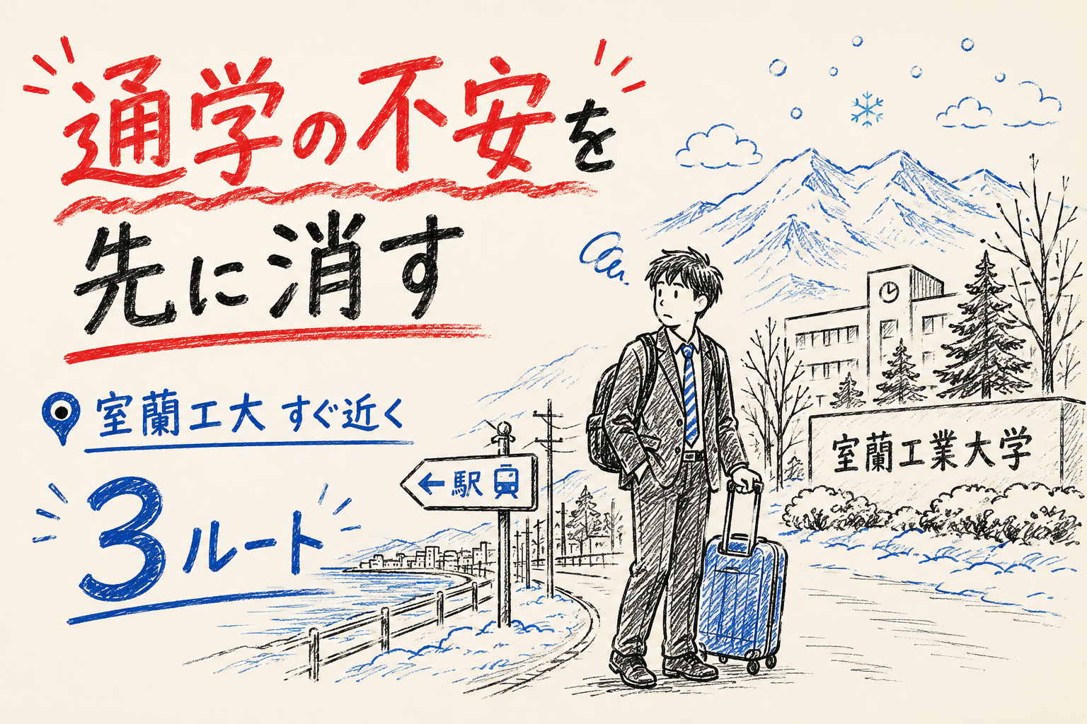 通学の不安を先に消す 室蘭工大すぐ近く 3 ルート